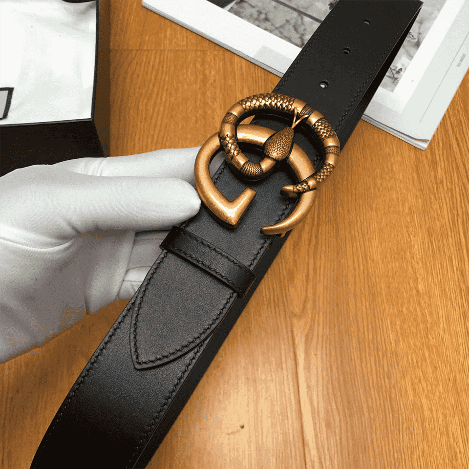 GUCCI DOUBLE G SNAKE BUCKLE BELT - B1