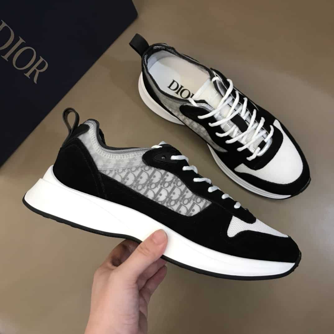 DIOR B25 OBLIQUE BLACK SUEDE RUNNER - CD37