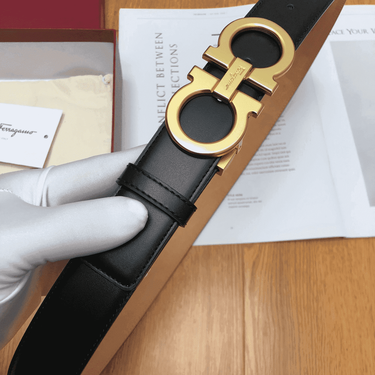 SALVATORE FERRAGAMO DOUBLE GANCIO BELT