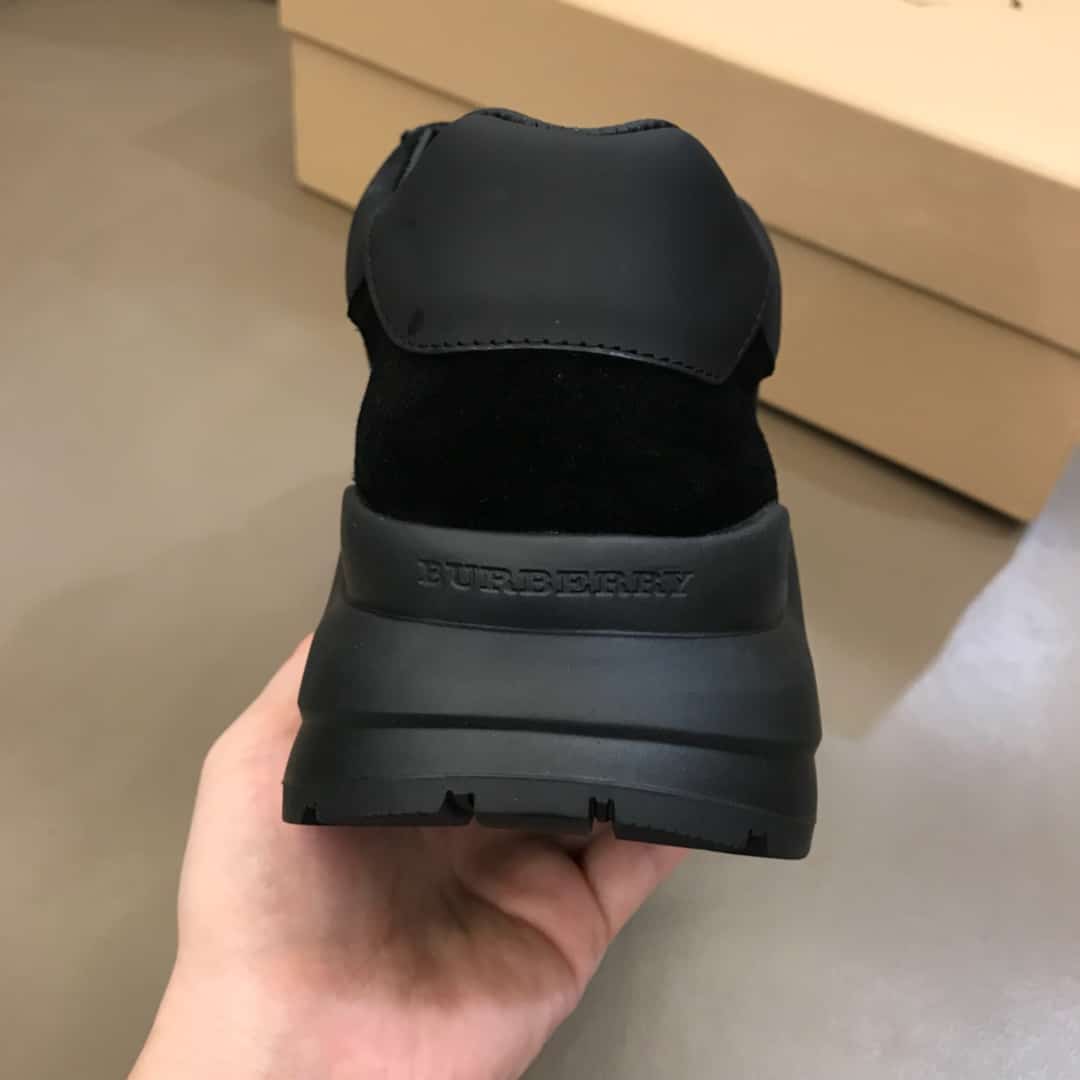 BURBERRY SUEDE AND NEOPRENE HIGH-TOP SNEAKERS - BBR19