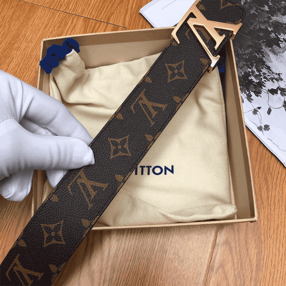 LOUIS VUITTON BELT INITIALES REVERSIBLE MONOGRAM 1W NOIR BLACK/BROWN - B32