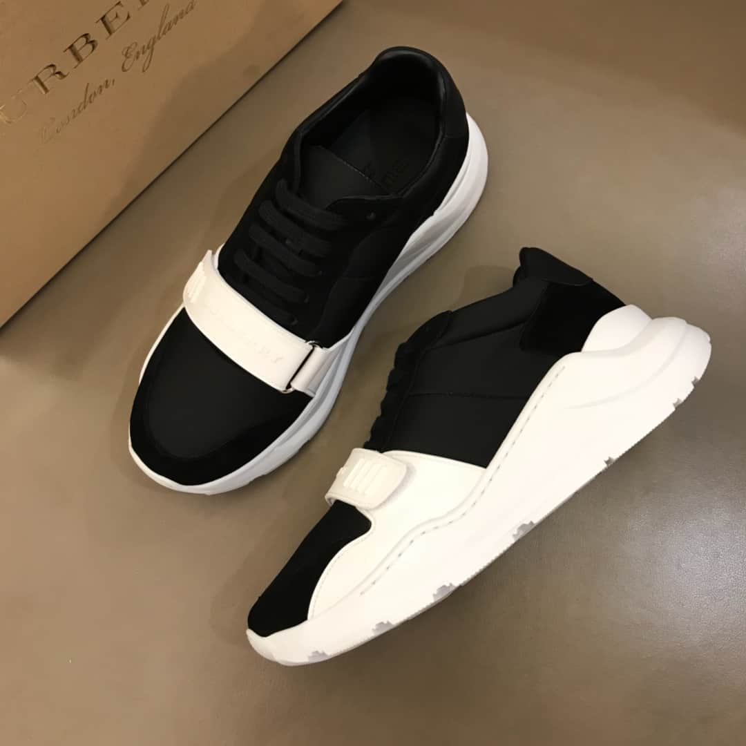 BURBERRY SUEDE AND NEOPRENE HIGH-TOP SNEAKERS - BBR20