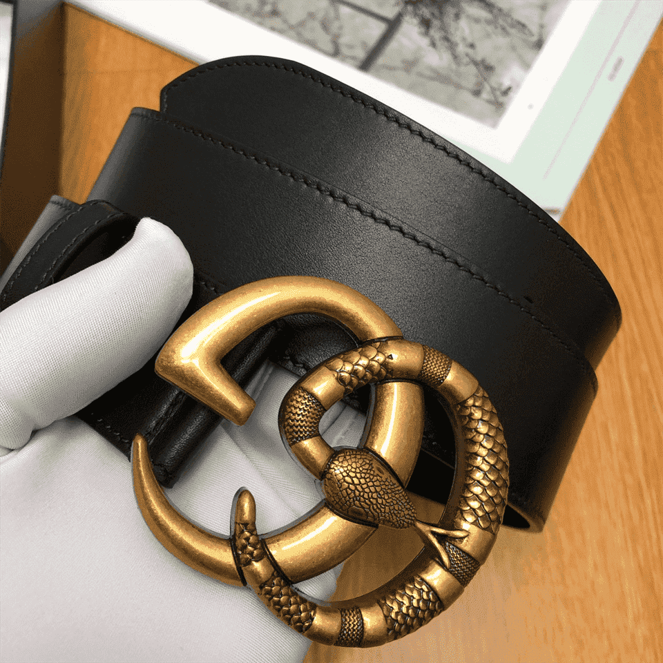 GUCCI DOUBLE G SNAKE BUCKLE BELT - B1