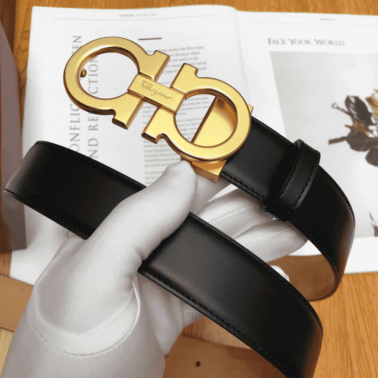 SALVATORE FERRAGAMO DOUBLE GANCIO BELT