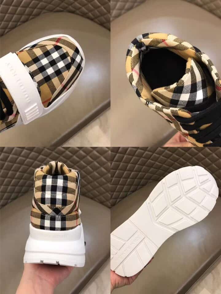 BURBERRY VINTAGE CHECK HIGH-TOP SNEAKERS