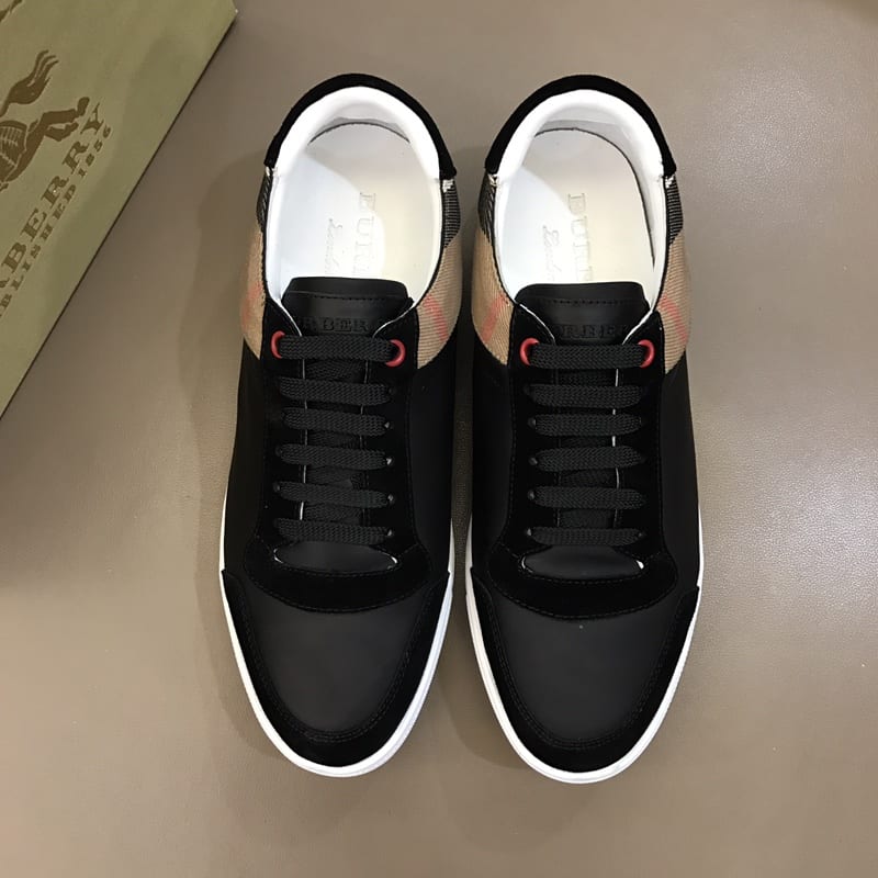 BURBERRY LEATHER AND HOUSE CHECK SNEAKERS - BBR26