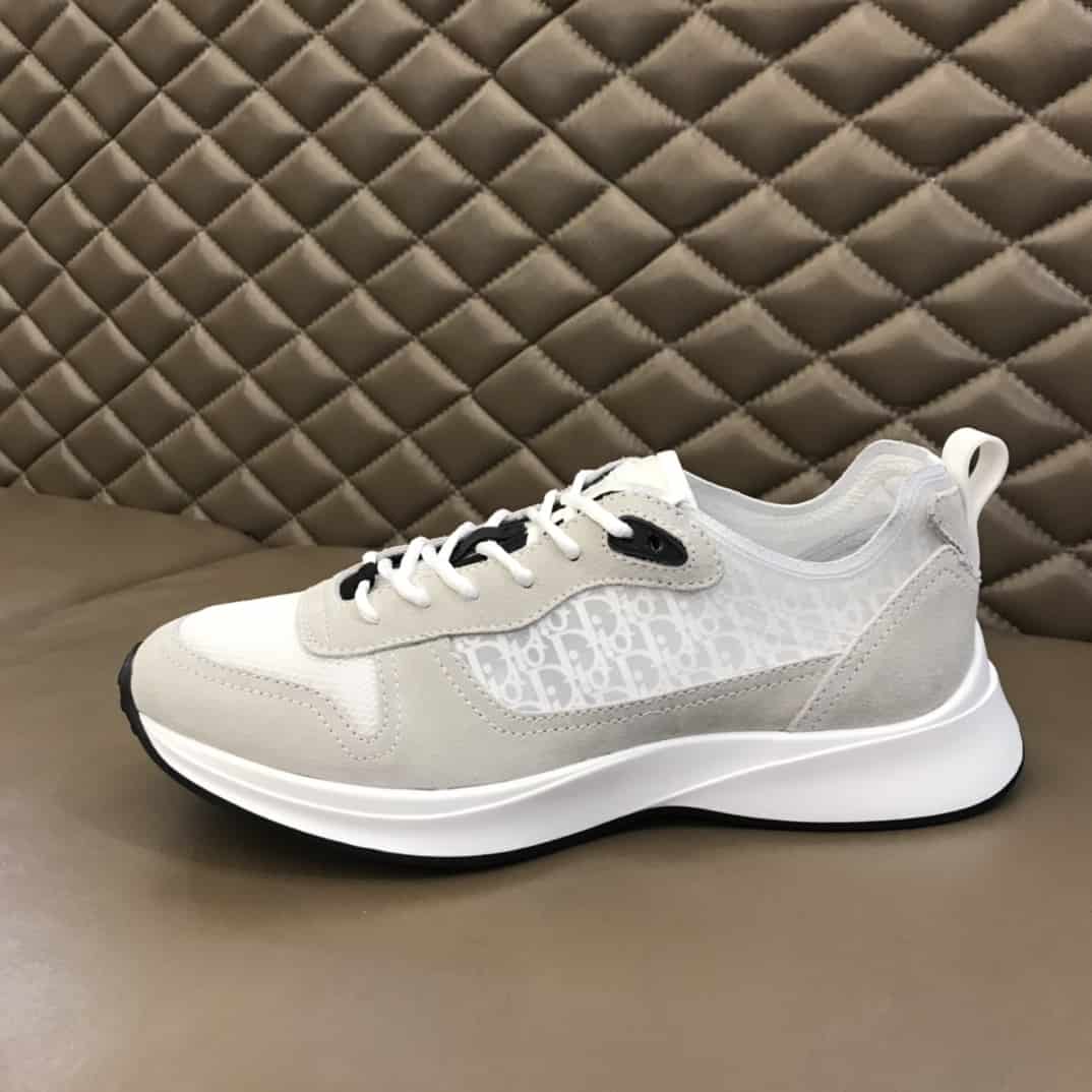 DIOR B25 OBLIQUE WHITE SUEDE RUNNER - CD38