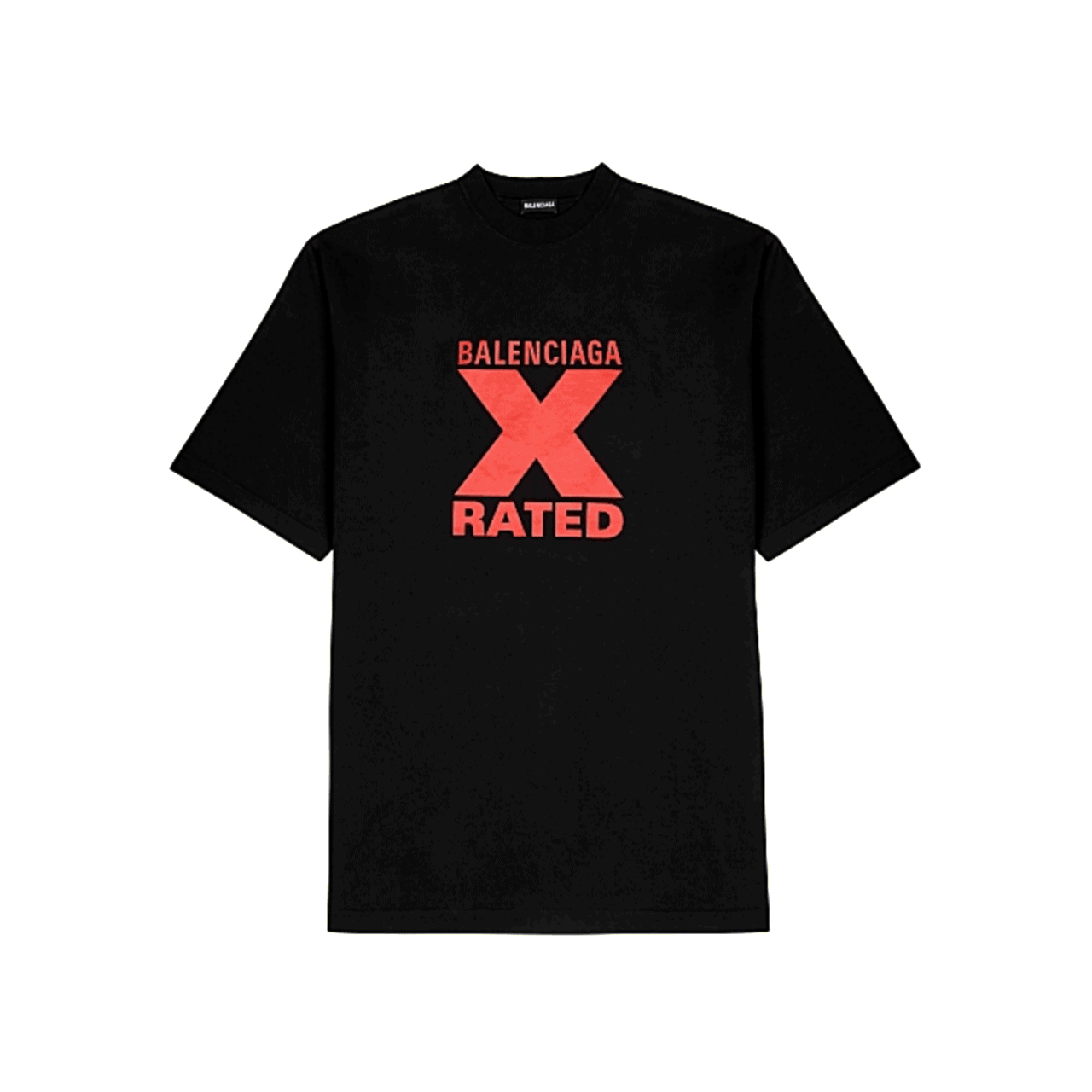 BALENCIAGA X-RATED BLACK COTTON-JERSEY T-SHIRT - BB39