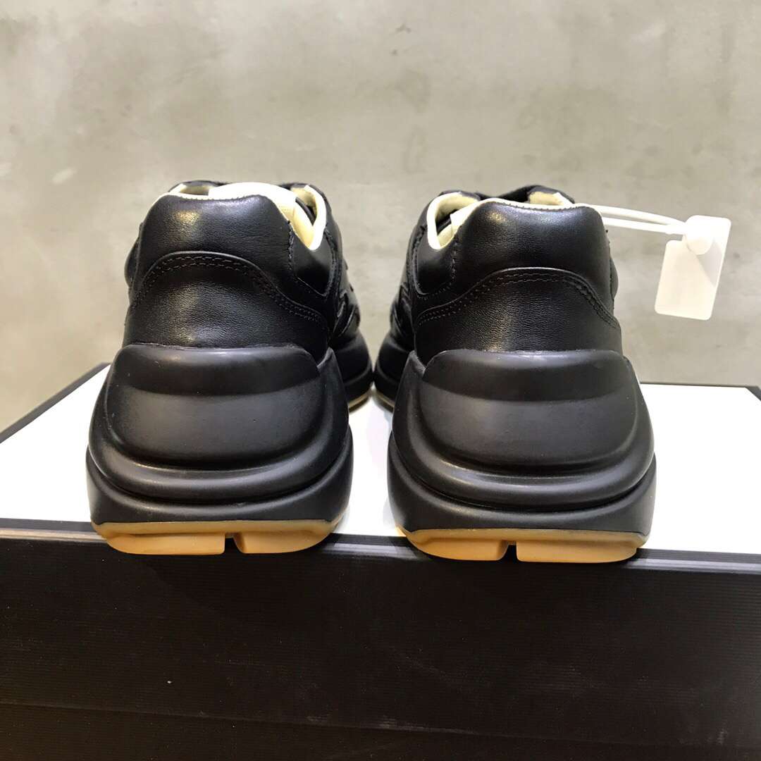 GUCCI RHYTON LEATHER SNEAKER WITH GUCCI LOGO