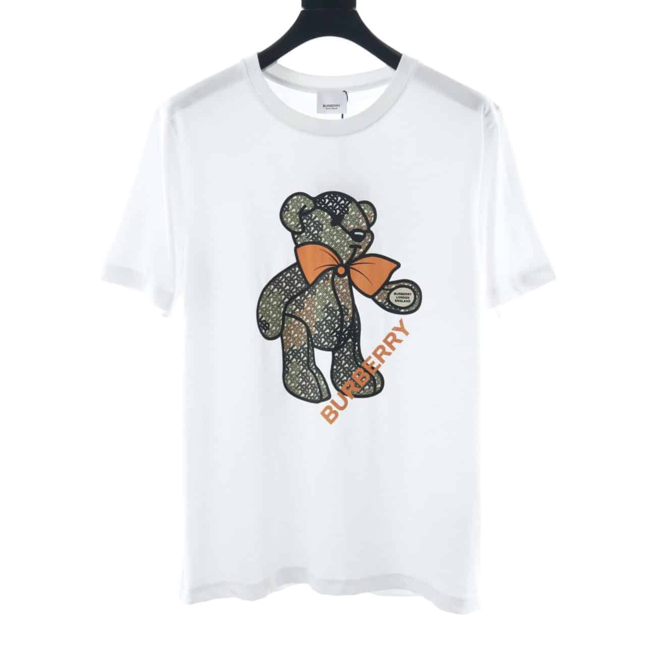 BURBERRY BOW BEAR PRINT SHORT WHITE SLEEVE