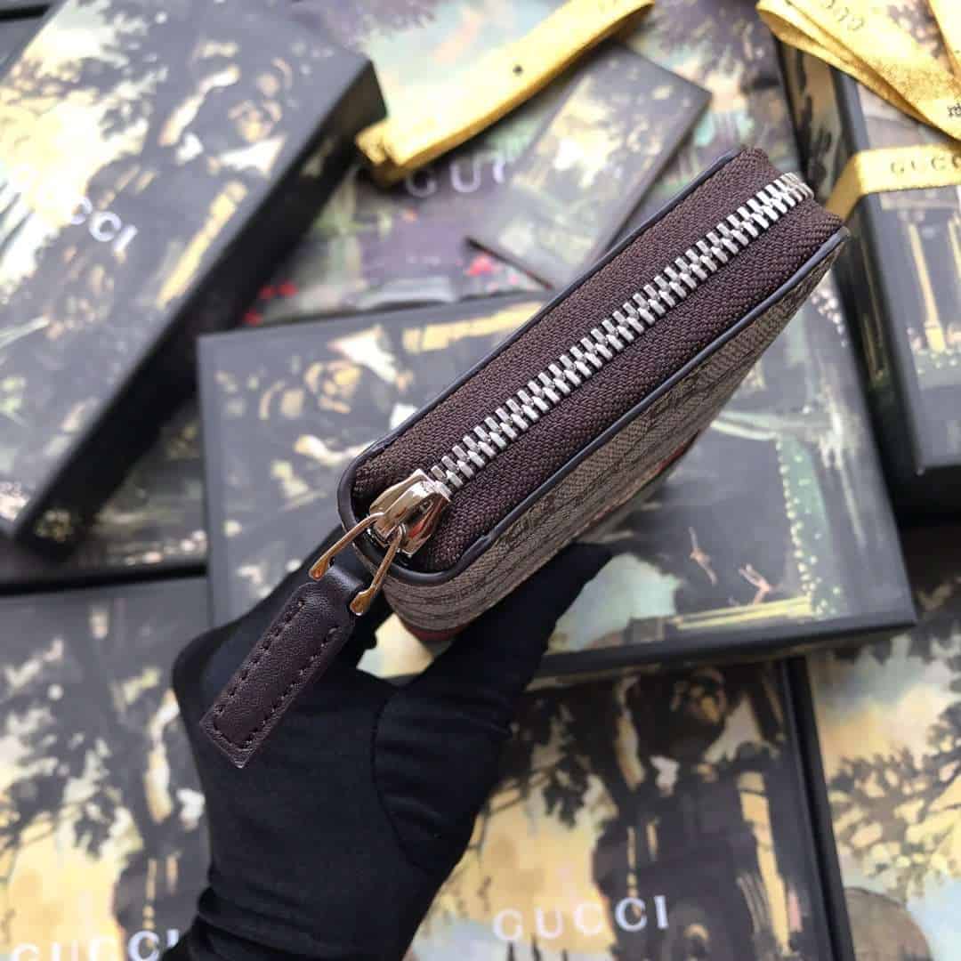 GUCCI WEB GG SUPREME ZIP AROUND WALLET