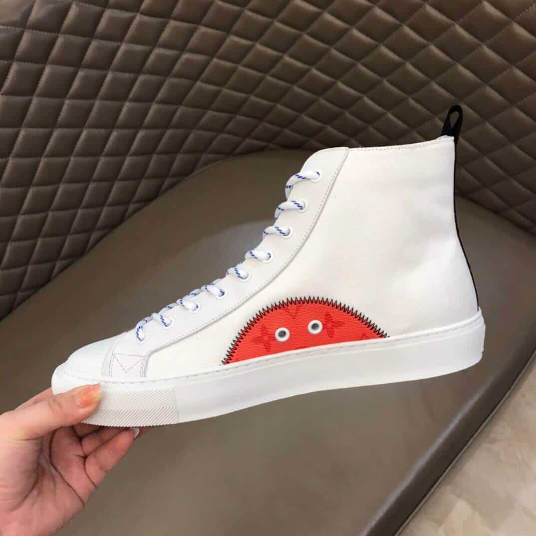 LOUIS VUITTON TATTOO HIGH TOP WHITE SNEAKER - LV76