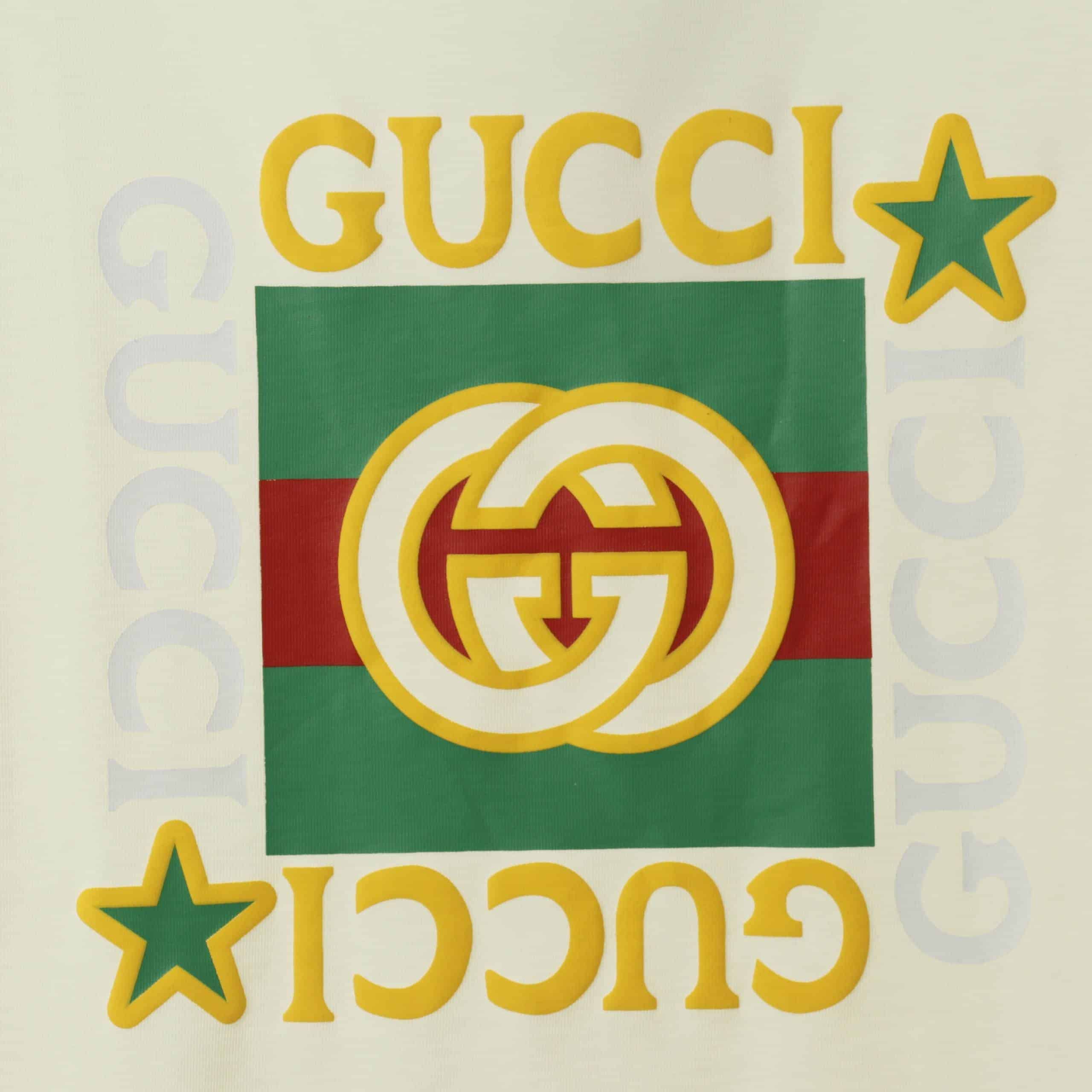 GUCCI 20SS FIVE STAR SQUARE LOGO SHORT SLEEVE T SHIRT