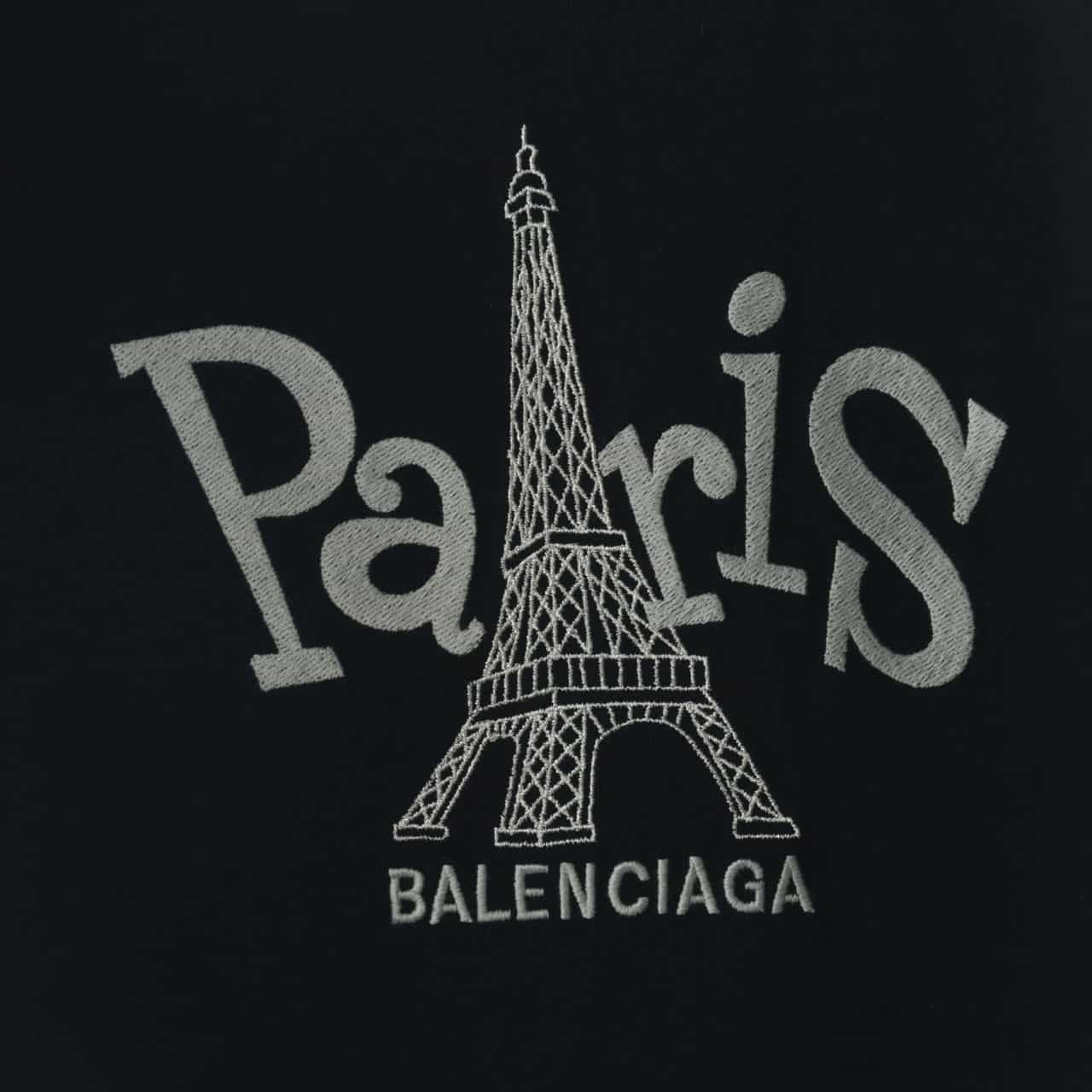 BELENCIAGA PARIS TOWER EMBROIDERED T SHIRT