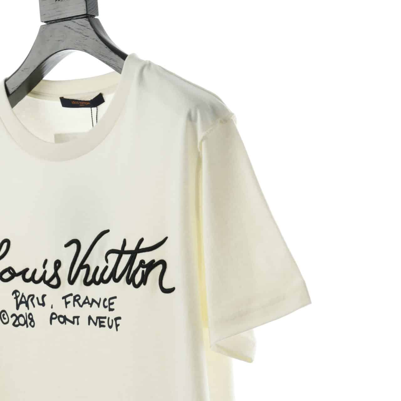 LOUIS VUITTON SIGNATURE EMBROIDERED LOGO T-SHIRT
