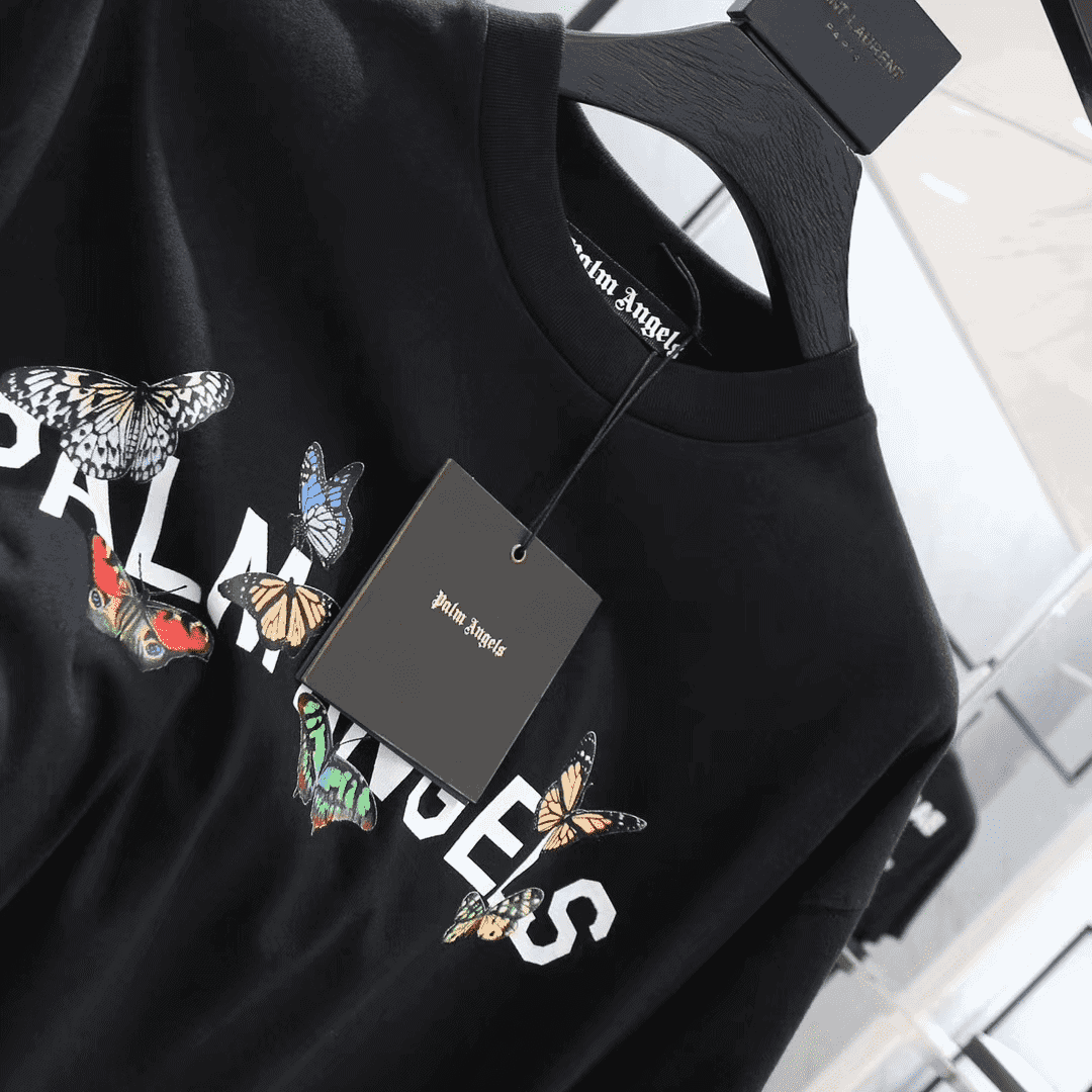 PALM ANGELS BUTTERFLY COLLEGE TEE - PA16