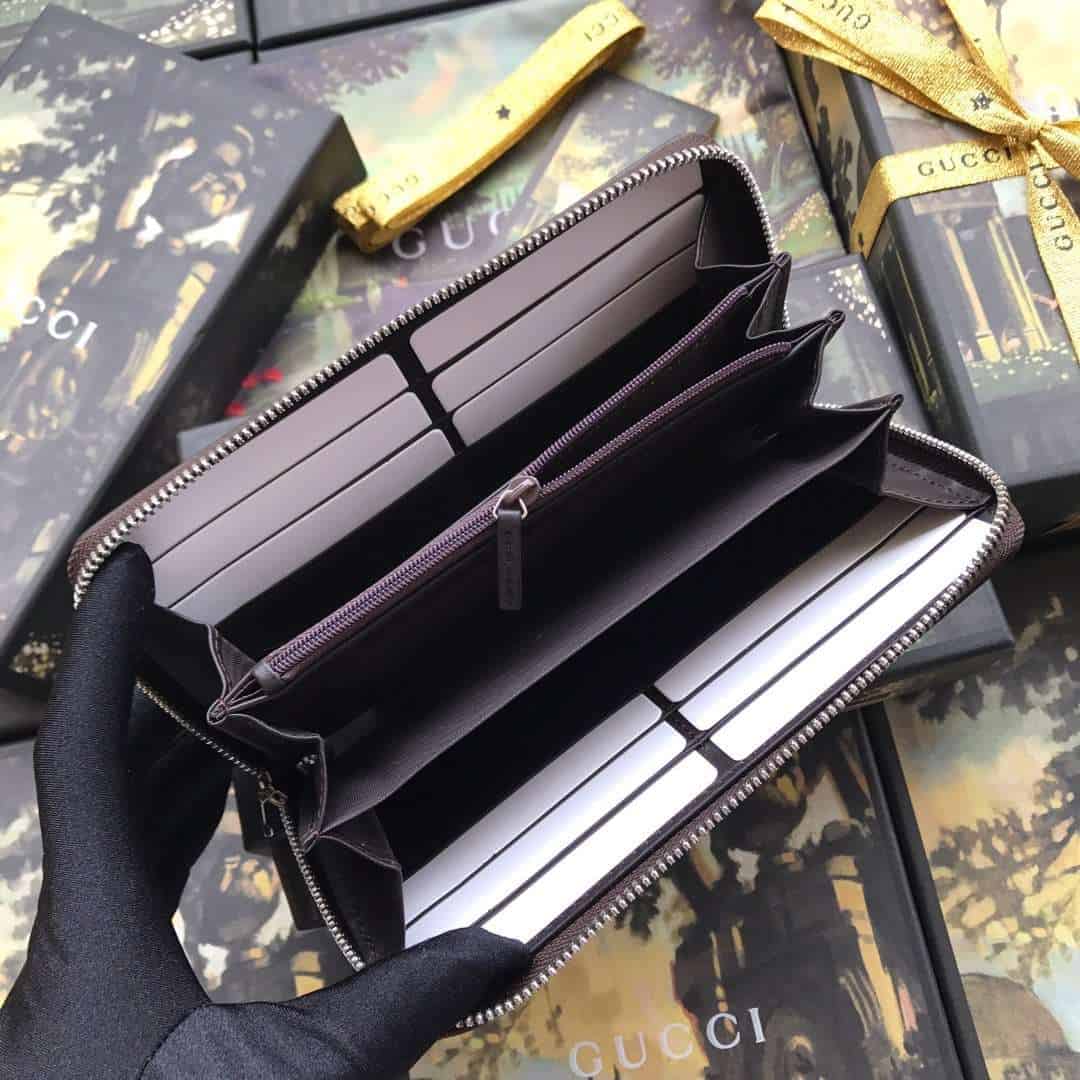 GUCCI WEB GG SUPREME ZIP AROUND WALLET