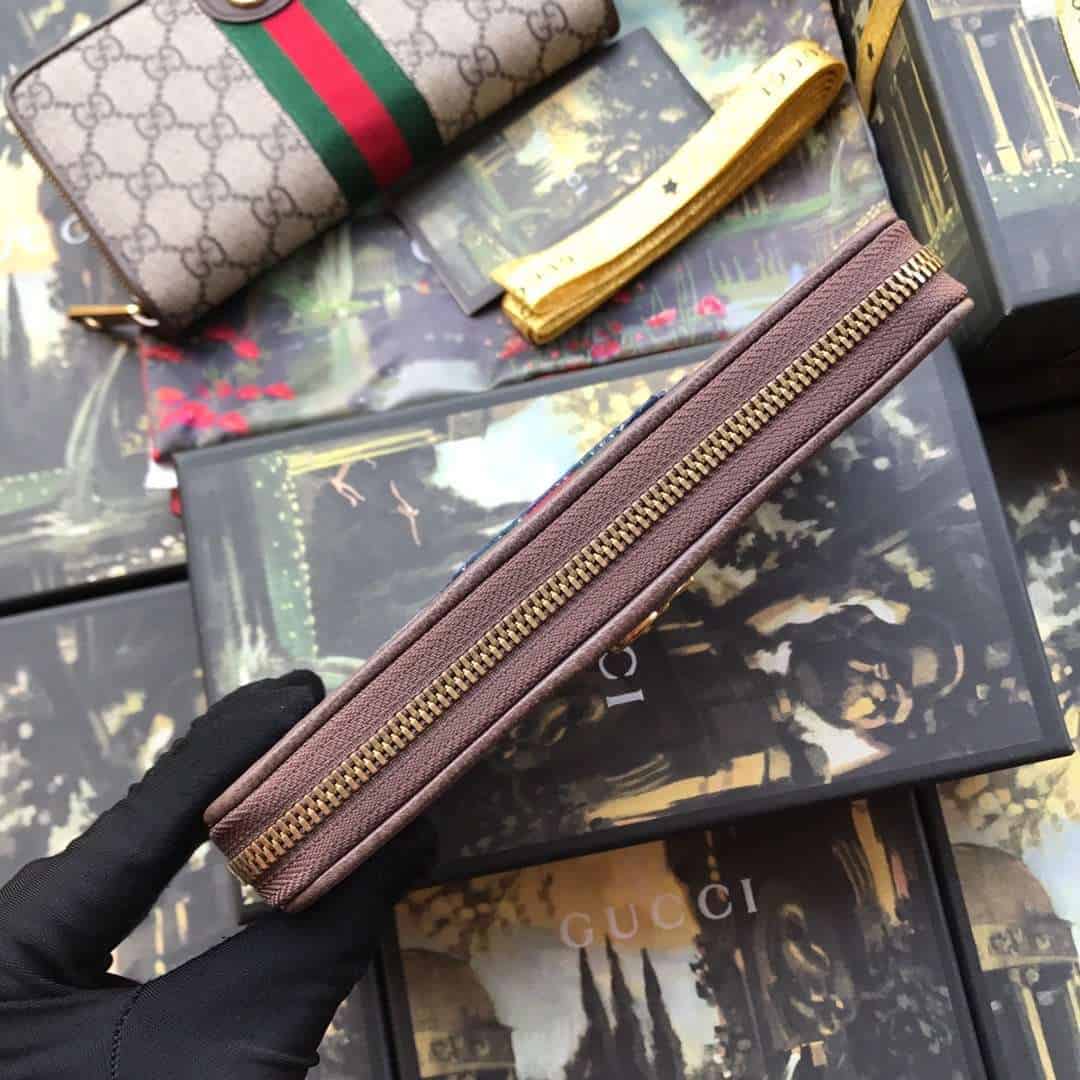 GUCCI OPHIDIA GG ZIP AROUND WALLET