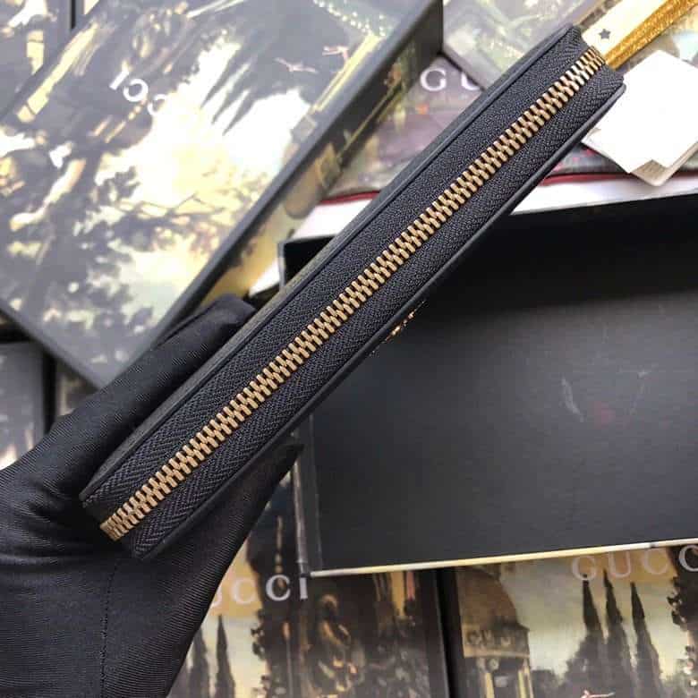 GUCCI ANIMALIER LEATHER ZIP AROUND WALLET