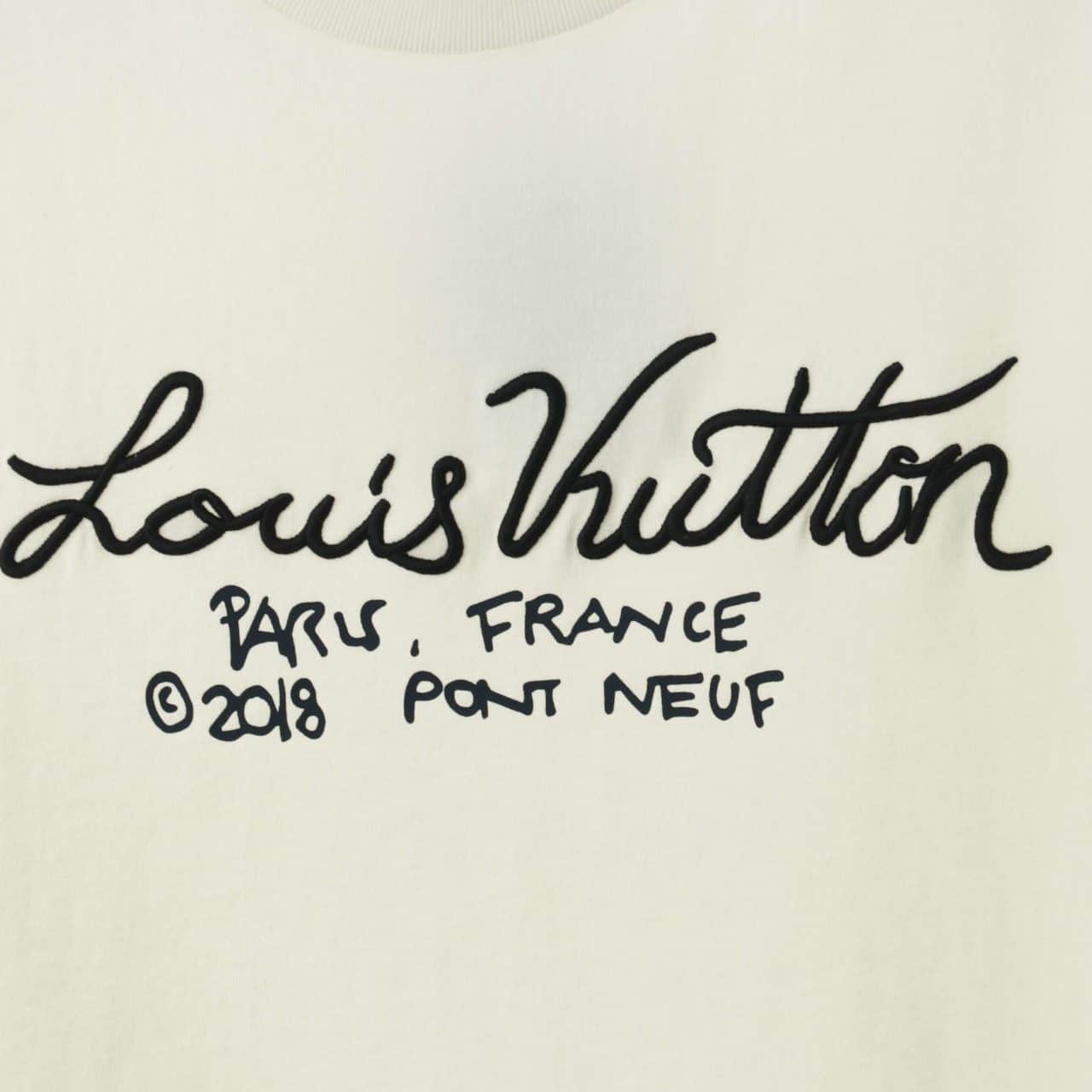 LOUIS VUITTON SIGNATURE EMBROIDERED LOGO T-SHIRT