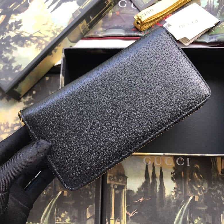 GUCCI ANIMALIER LEATHER ZIP AROUND WALLET