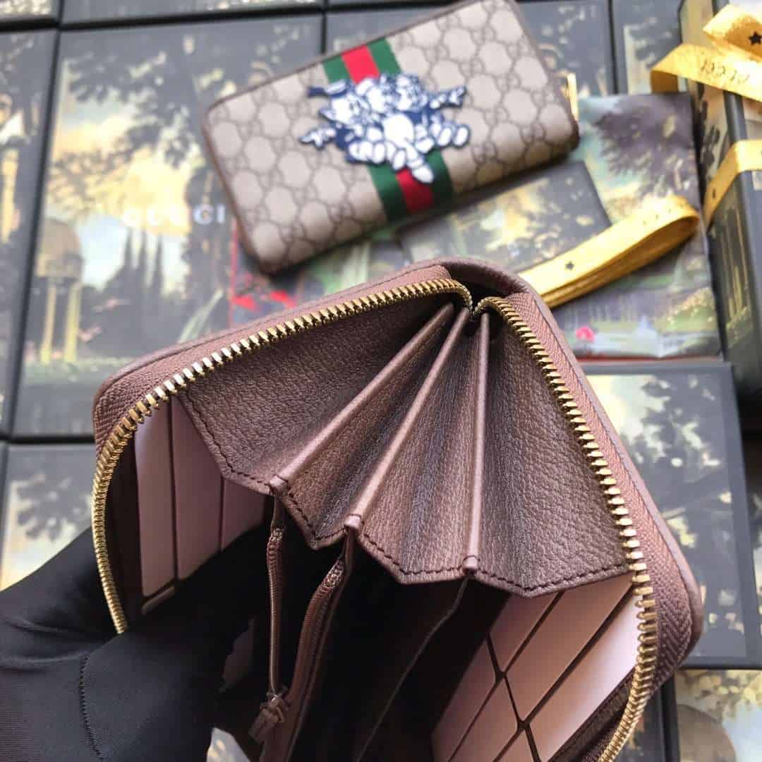 GUCCI OPHIDIA GG ZIP AROUND WALLET