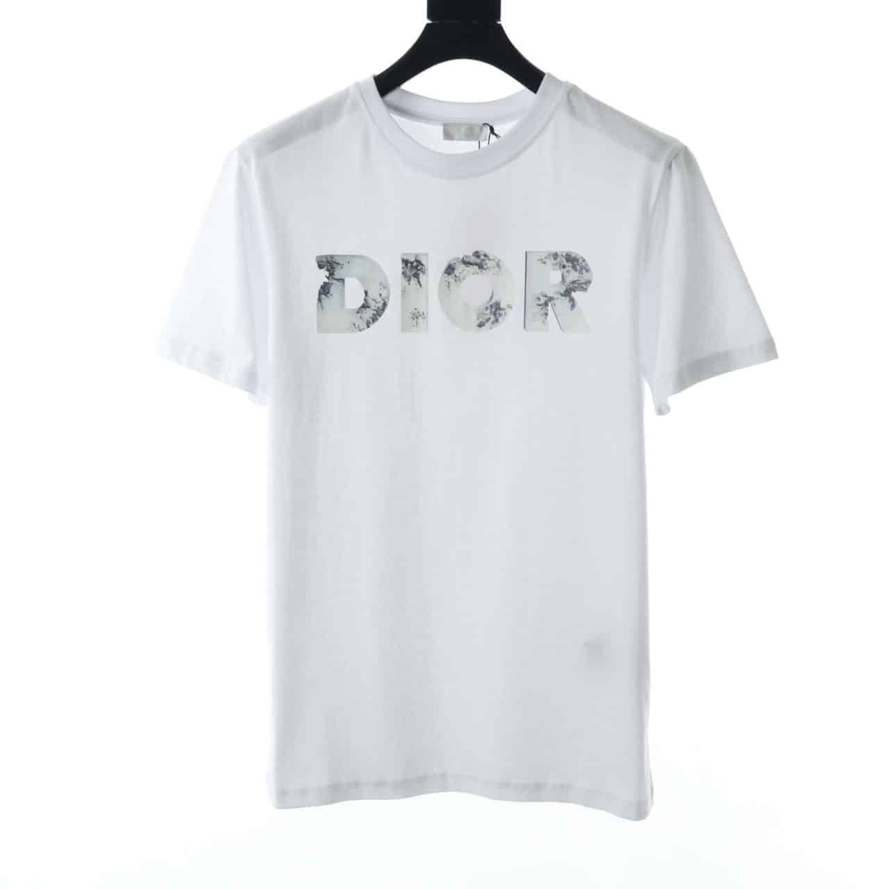 DIOR LETTER RENDERING HEAT TRANSFER LOGO T-SHIRT