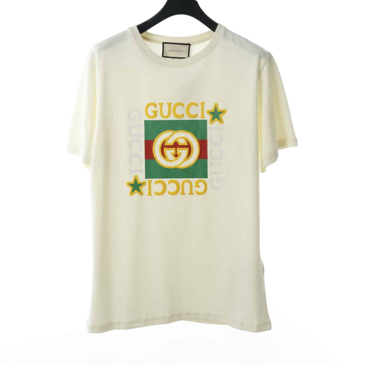 GUCCI 20SS FIVE STAR SQUARE LOGO SHORT SLEEVE T SHIRT