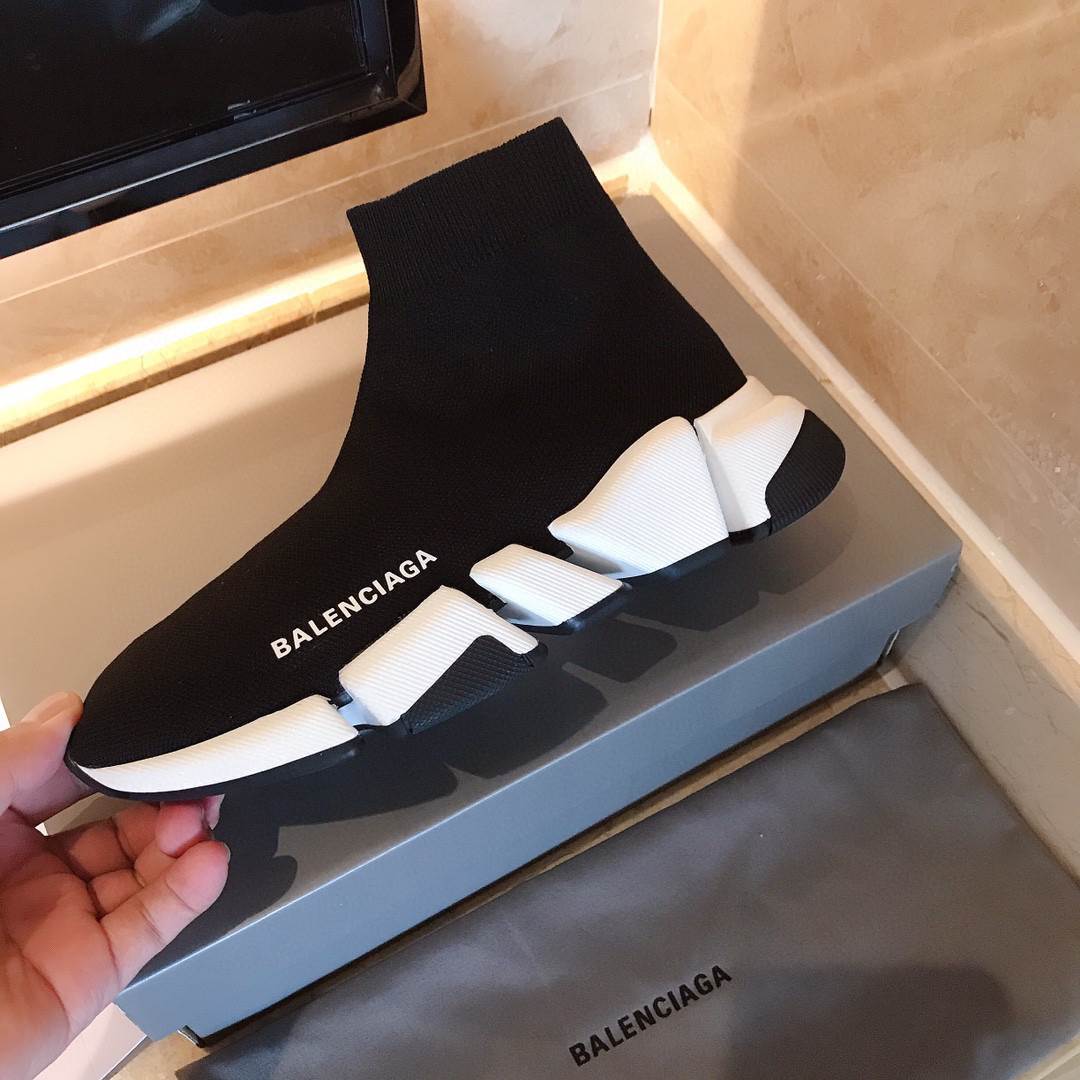 BALENCIAGA SPEED 2020 TRAINER BLACK WHITE - BB51