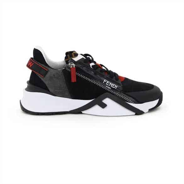 FENDI CHUNKY LACE-UP TRAINERS BLACK - FD19