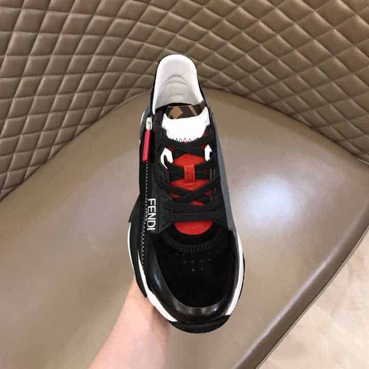 FENDI CHUNKY LACE-UP TRAINERS BLACK - FD19