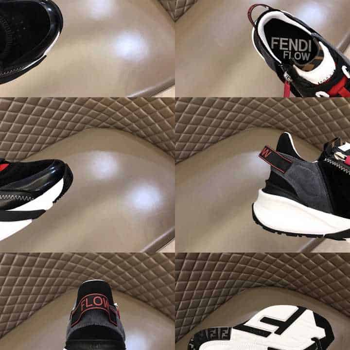 FENDI CHUNKY LACE-UP TRAINERS BLACK - FD19