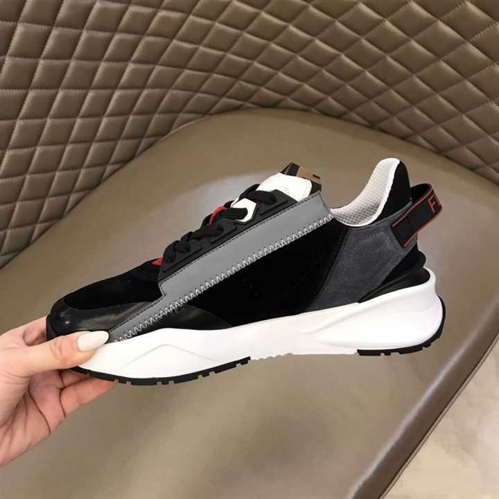 FENDI CHUNKY LACE-UP TRAINERS BLACK - FD19