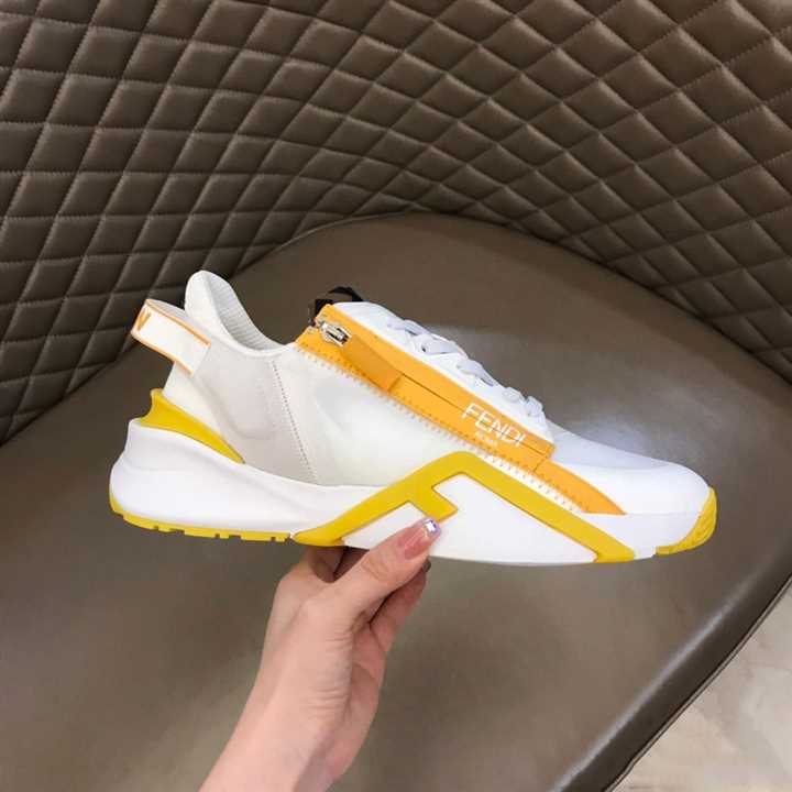 FENDI CHUNKY LACE-UP TRAINERS YELLOW - FD20