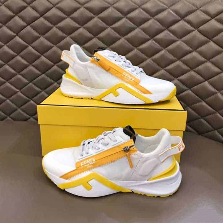 FENDI CHUNKY LACE-UP TRAINERS YELLOW - FD20