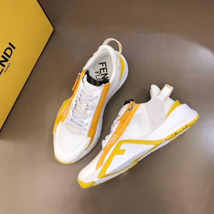 FENDI CHUNKY LACE-UP TRAINERS YELLOW - FD20