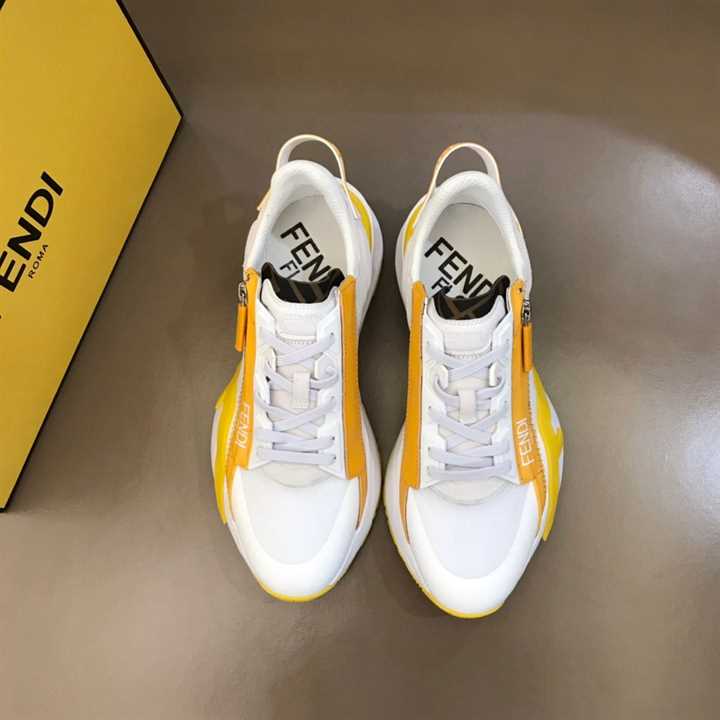 FENDI CHUNKY LACE-UP TRAINERS YELLOW - FD20