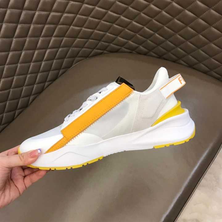 FENDI CHUNKY LACE-UP TRAINERS YELLOW - FD20