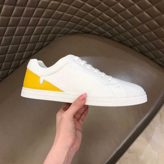 FENDI CORNER BUGS LOW-TOP SNEAKERS IN WHITE - FD07