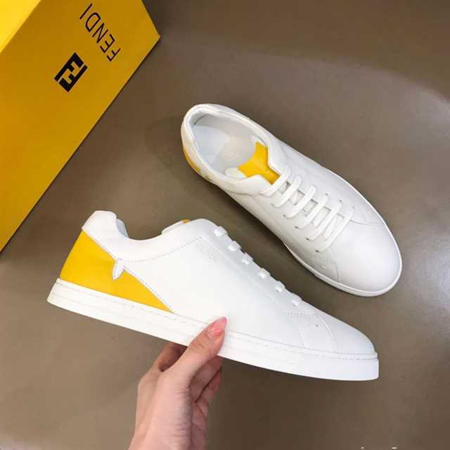 FENDI CORNER BUGS LOW-TOP SNEAKERS IN WHITE - FD07