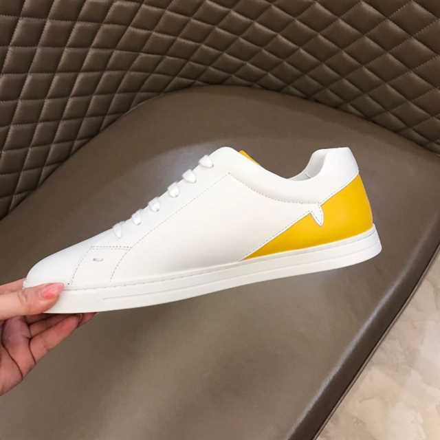 FENDI CORNER BUGS LOW-TOP SNEAKERS IN WHITE - FD07