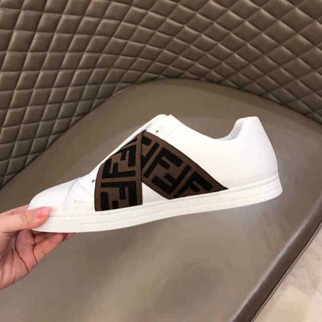 FENDI CRISSCROSS FF STRAPS SLIP-ON SNEAKERS - FD10