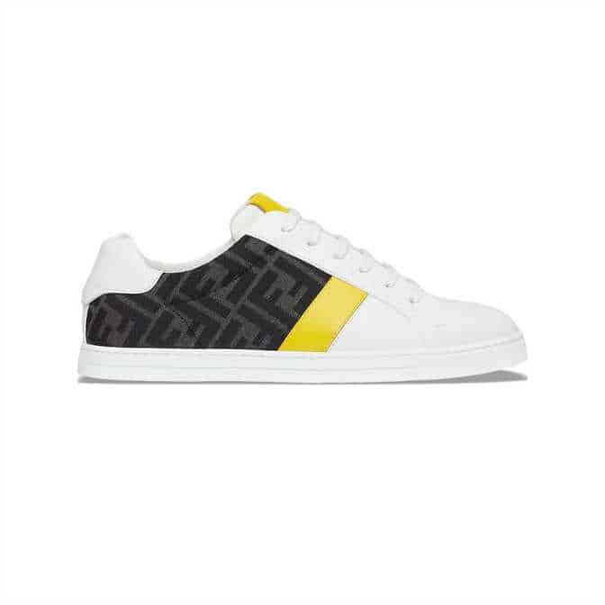 FENDI FF LOGO PRINT LOW-TOP SNEAKERS - FD17