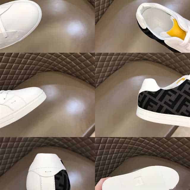 FENDI FF LOGO PRINT LOW-TOP SNEAKERS - FD17