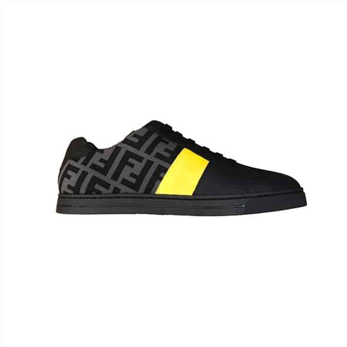 FENDI FF LOGO PRINT LOW-TOP SNEAKERS - FD18