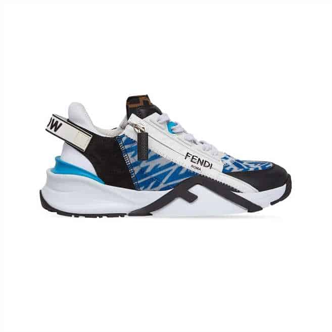 FENDI FLOW LIGHT BLUE NYLON LOW TOPS SNEAKERS - FD02