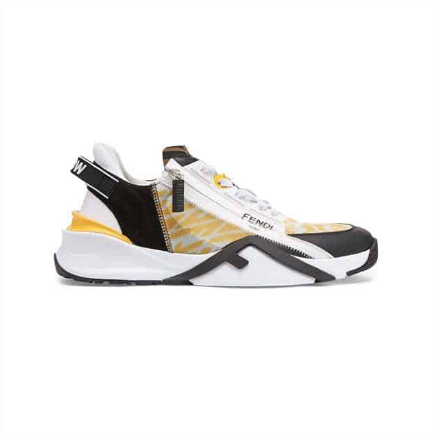 FENDI FLOW YELLOW NYLON LOW TOPS SNEAKERS - FD01