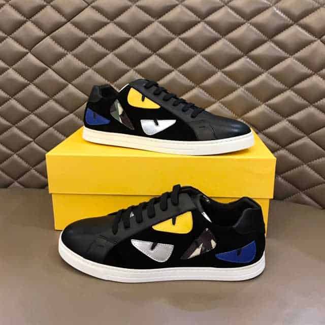 FENDI MONSTER EYES LOW-TOP TRAINERS SNEAKERS - FD05