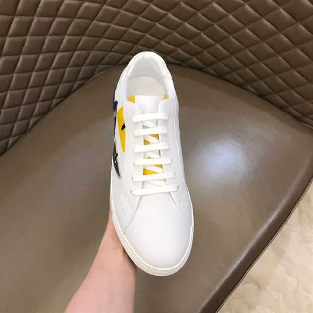 FENDI MONSTER EYES LOW-TOP TRAINERS SNEAKERS IN WHITE - FD06