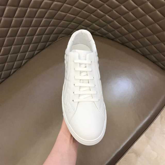 FENDI WHITE NAPPA LEATHER LOW TOP SNEAKERS - FD09